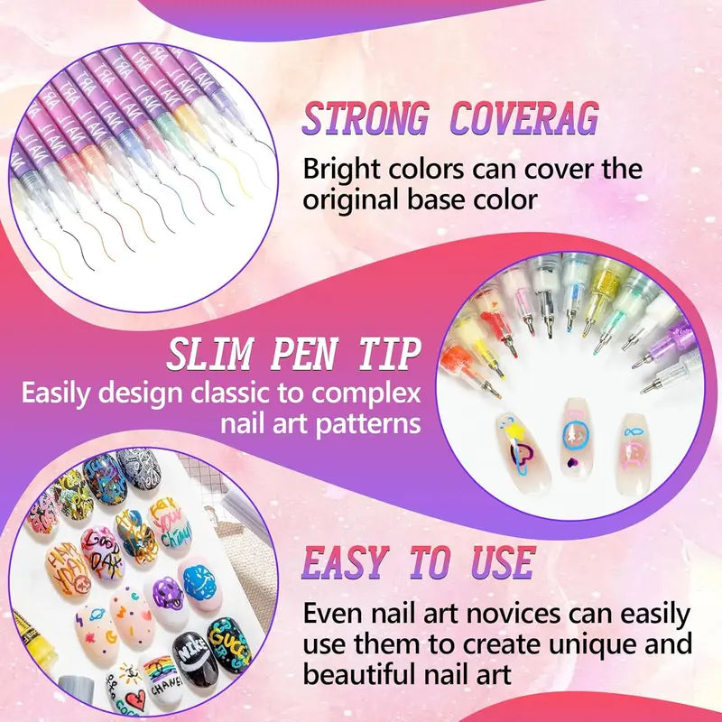 Precision Acrylic Nail Art Pen Set